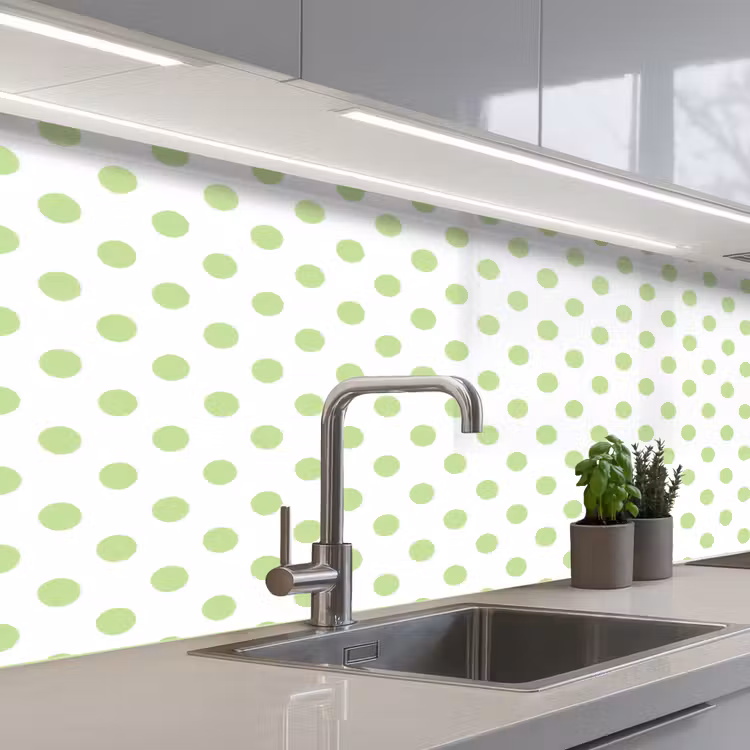 Dots - Klassiek - Groen keuken achterwand 2 middel 871 -3d_schuin