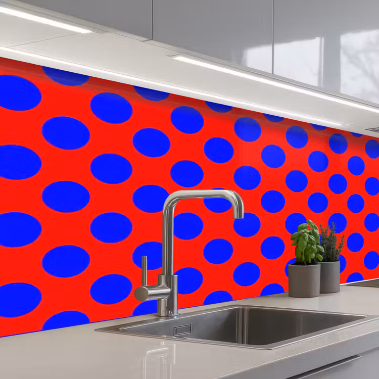 Dots - Klassiek - Rood keuken achterwand 2 middel 871 -3d_schuin