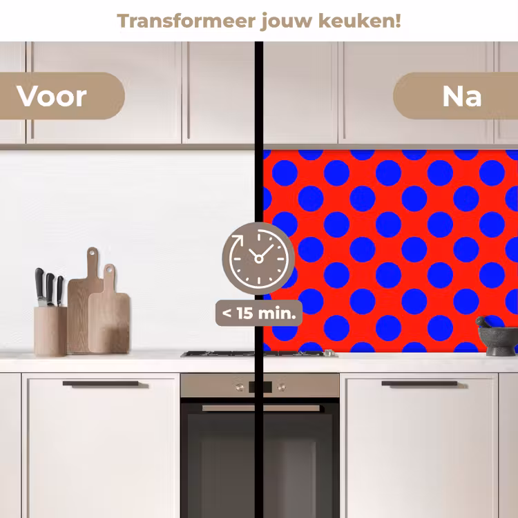 Dots - Klassiek - Rood keuken achterwand 2 middel 871 -voor-na2_NL