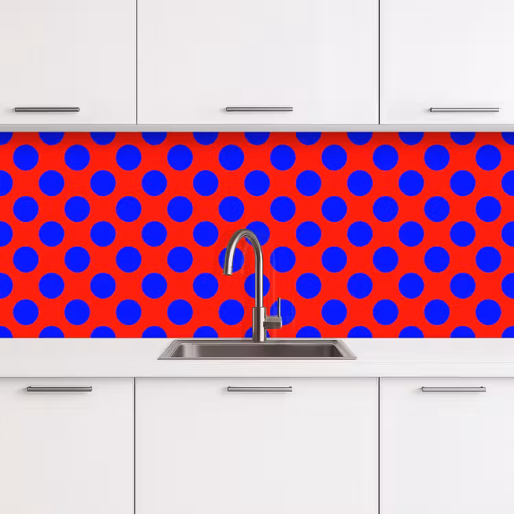 Dots - Klassiek - Rood keuken achterwand 2 middel 871 -3d