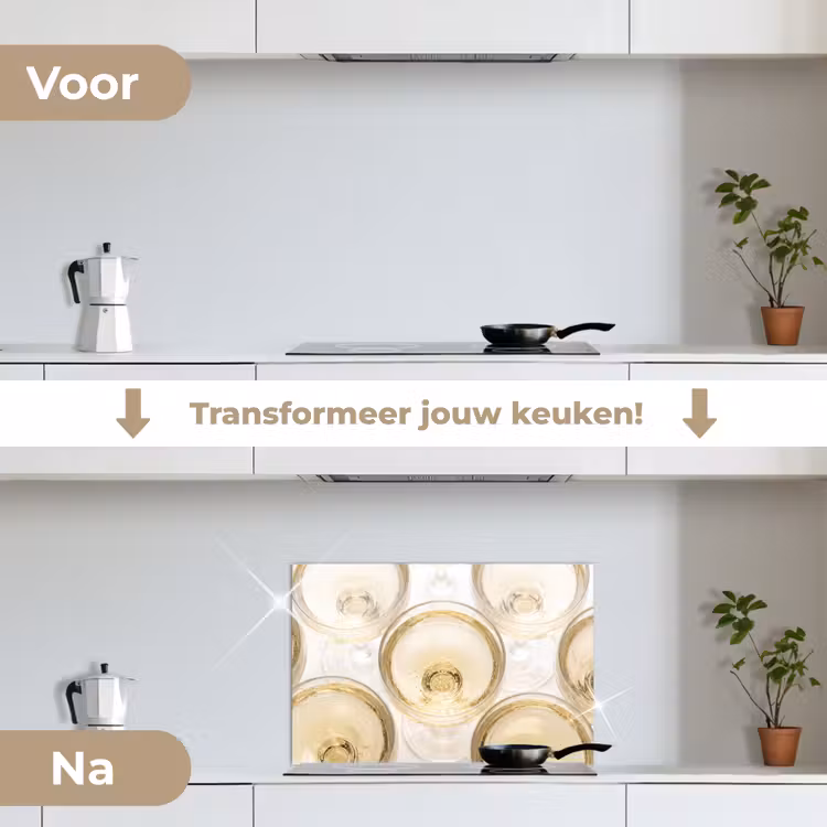Drank - Glazen - Feest - Goud keuken achterwand spatscherm klein -voor_na_NL