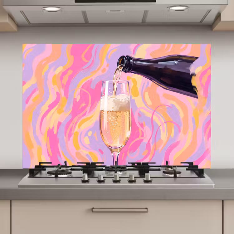Drank - Inschenken - Feest - Abstract - Roze keuken achterwand spatscherm klein -3d_website
