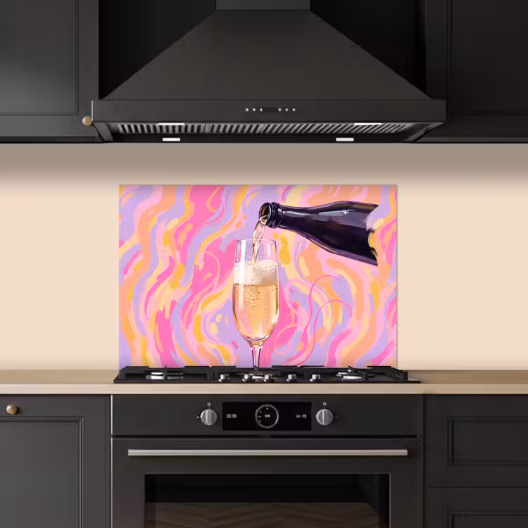 Drank - Inschenken - Feest - Abstract - Roze keuken achterwand spatscherm klein -sfeer1