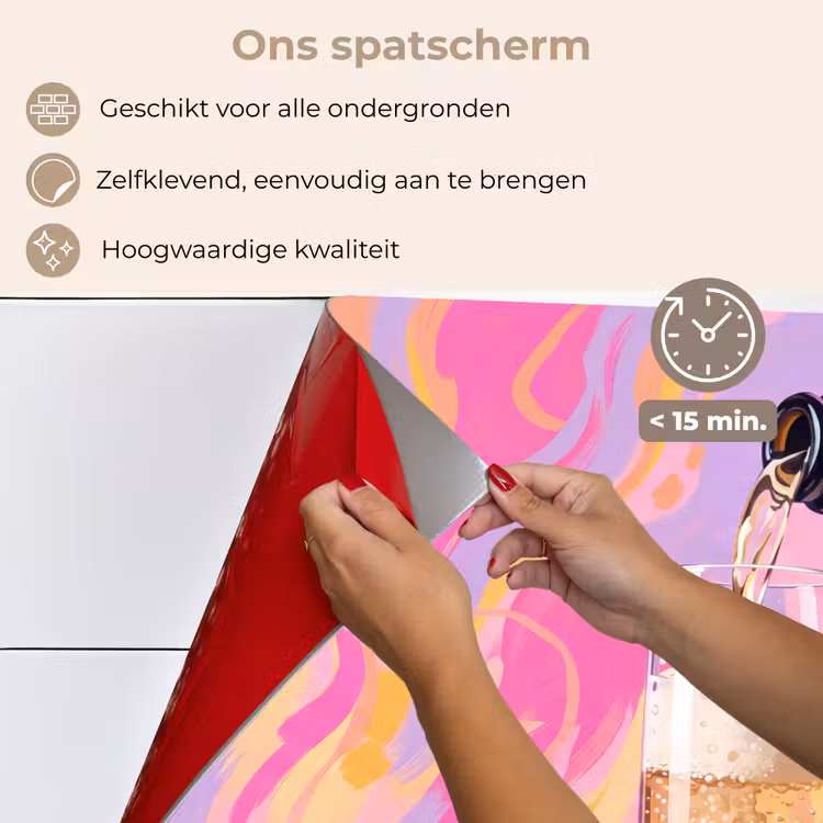 Drank - Inschenken - Feest - Abstract - Roze keuken achterwand spatscherm klein -spatscherm_NL