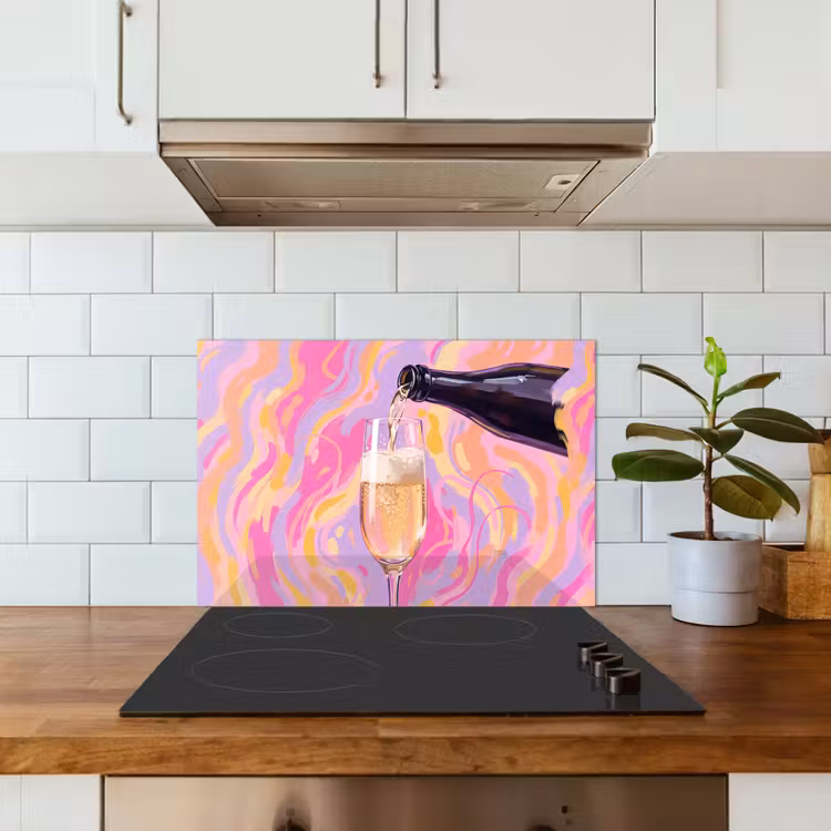 Drank - Inschenken - Feest - Abstract - Roze keuken achterwand spatscherm klein -sfeer2