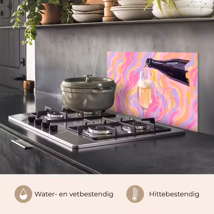 Drank - Inschenken - Feest - Abstract - Roze keuken achterwand spatscherm klein -usp_NL