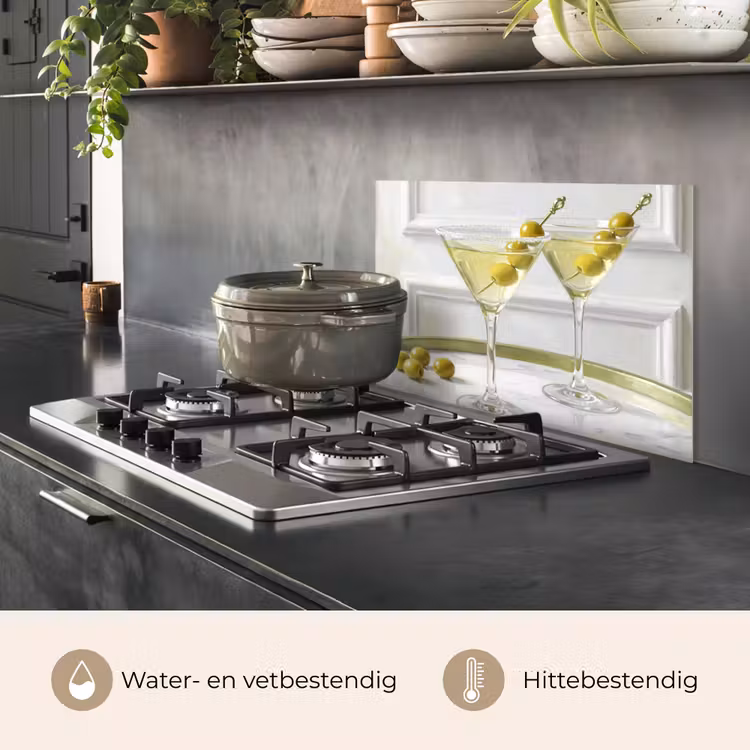 Drank - Martini - Olijven - Modern - Wit keuken achterwand spatscherm klein -usp_NL