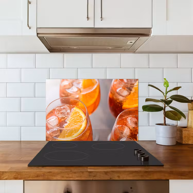 Drank - Sinaasappel - IJs - Zomer - Oranje keuken achterwand spatscherm klein -sfeer2