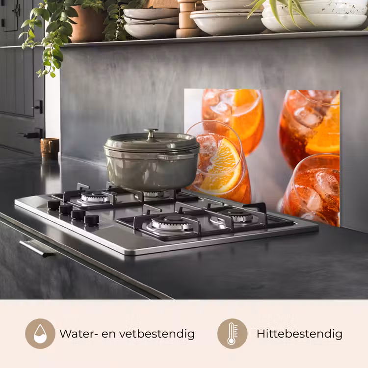 Drank - Sinaasappel - IJs - Zomer - Oranje keuken achterwand spatscherm klein -usp_NL