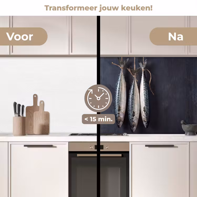 Keuken achterwand - Drie vissen - Touw - Drie vissen - Touw keuken achterwand 2 middel