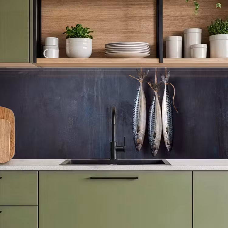 Keuken achterwand - Drie vissen - Touw - Drie vissen - Touw keuken achterwand 2 middel