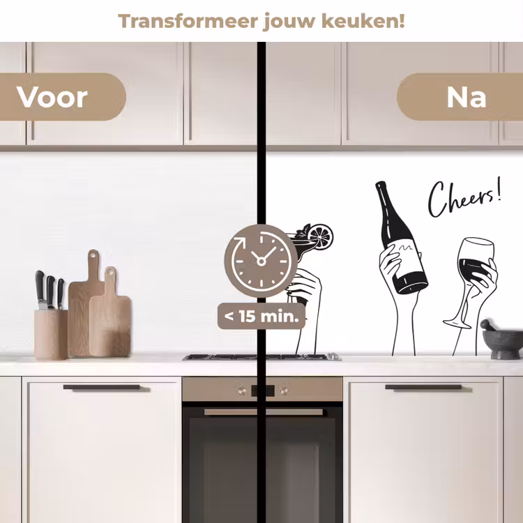Drinken - Zwart - Wit keuken achterwand 2 middel -voor-na2_NL