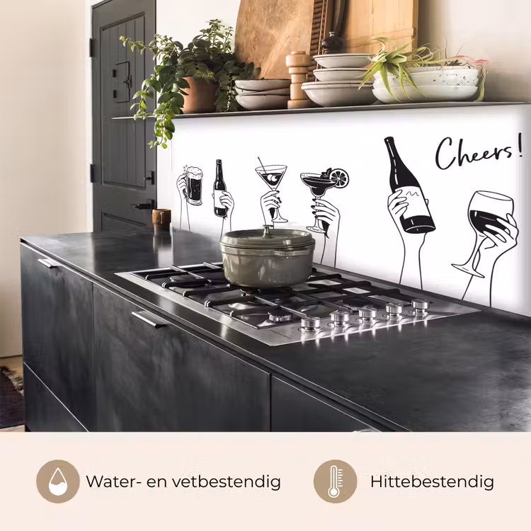 Drinken - Zwart - Wit keuken achterwand 2 middel -usp_NL