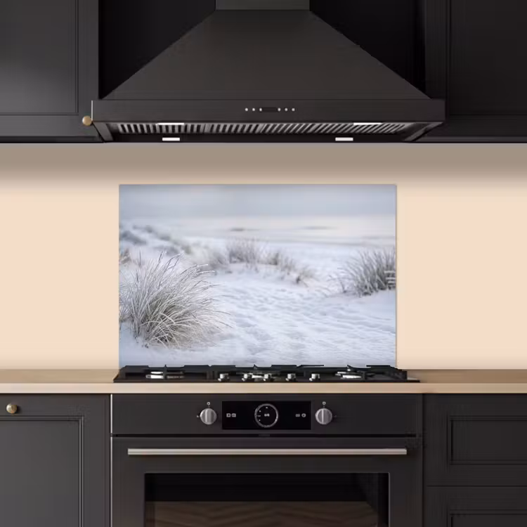 Duinen - Sneeuw - Strand - Winter - Serene keuken achterwand 2 middel -3d_schuin