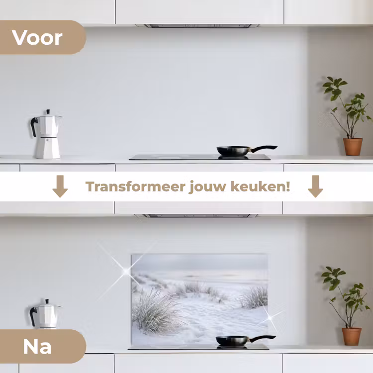 Duinen - Sneeuw - Strand - Winter - Serene keuken achterwand 2 middel -voor-na2_NL