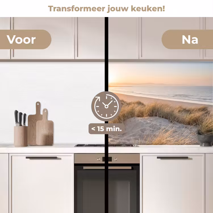 Duinen - Strand - Zee keuken achterwand 2 middel -voor-na2_NL