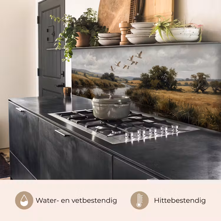 Eenden - Rivier - Landschap - Vlucht - Nostalgisch keuken achterwand 2 middel -usp_NL