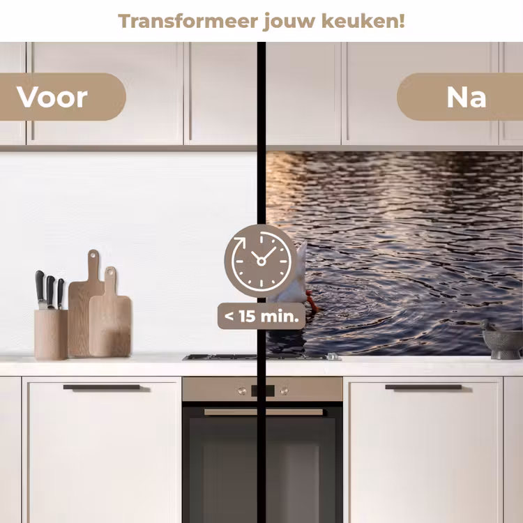 Eenden - Water - Natuur keuken achterwand 2 middel -voor-na2_NL