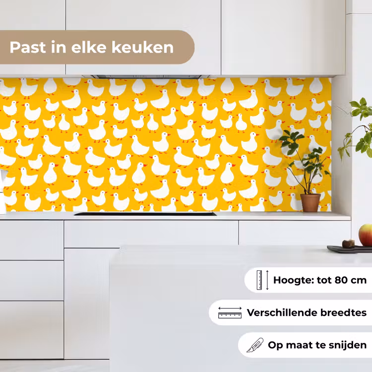 Eendjes - Patroon - Geel keuken achterwand 2 middel 871 -sfeer4_NL