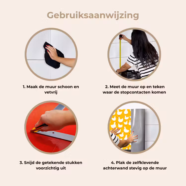 Eendjes - Patroon - Geel keuken achterwand 2 middel 871 -gebruiksaanwijzing_NL