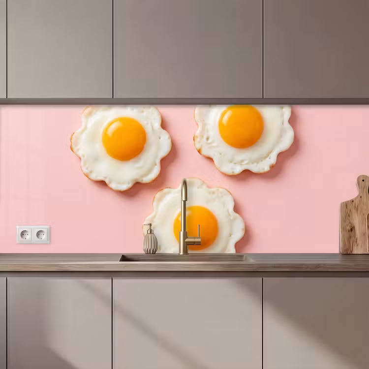 Eieren - Bloem - Roze keuken achterwand 2 middel zz_3dshopping