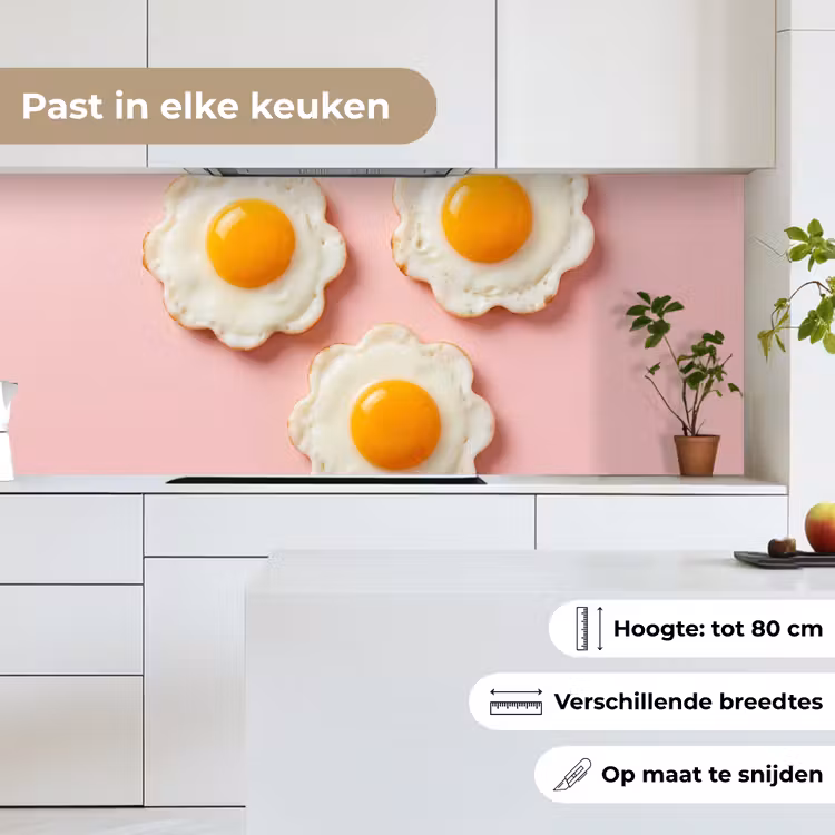 Eieren - Bloem - Roze keuken achterwand 2 middel -sfeer4_NL
