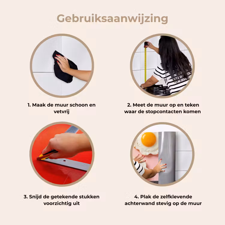 Eieren - Bloem - Roze keuken achterwand 2 middel -gebruiksaanwijzing_NL