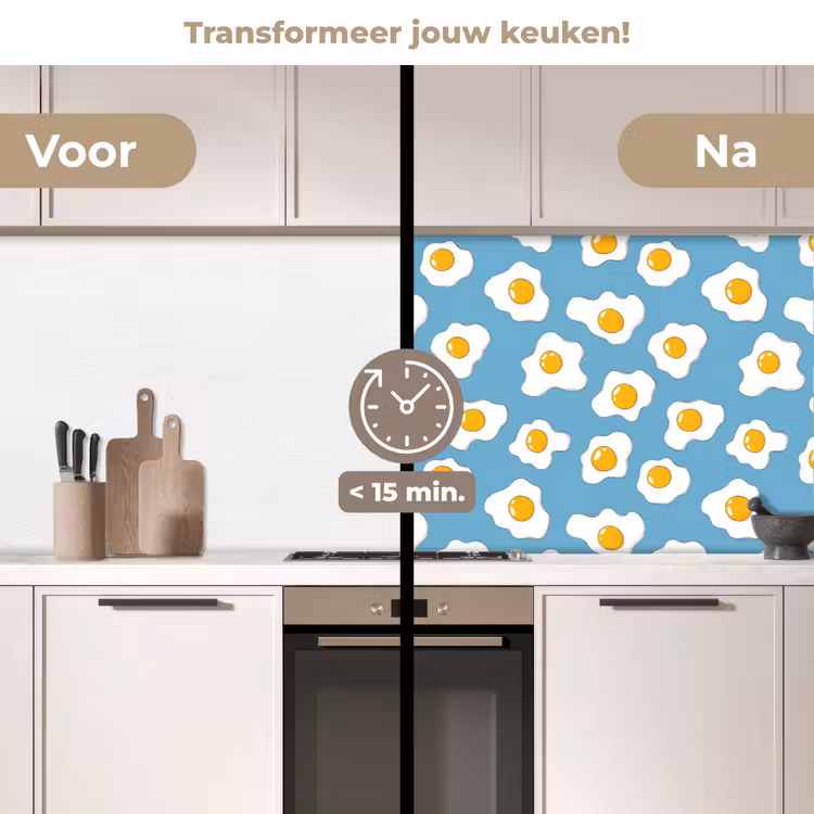 Eieren - Dooiers - Blauw keuken achterwand 2 middel 871 -voor-na2_NL