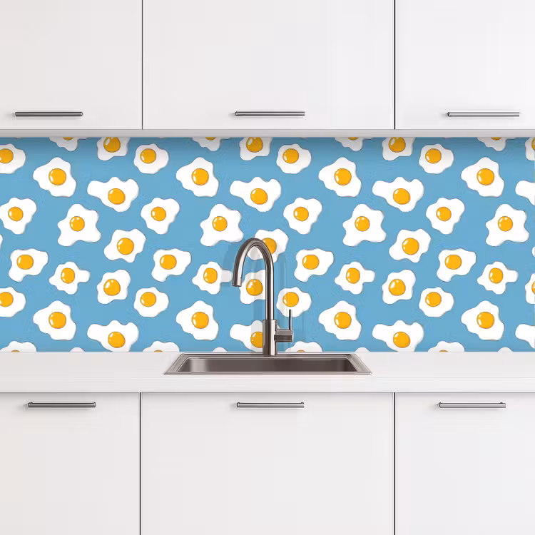 Eieren - Dooiers - Blauw keuken achterwand 2 middel 871 -3d