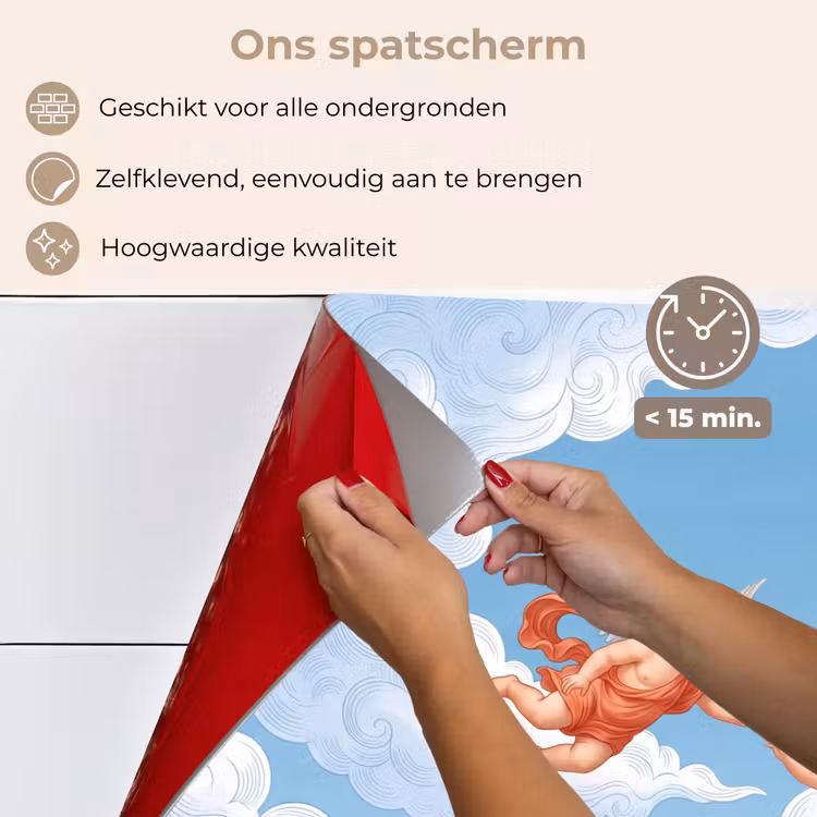 Engel - Vliegend - Klassiek - Blauw keuken achterwand spatscherm klein -spatscherm_NL