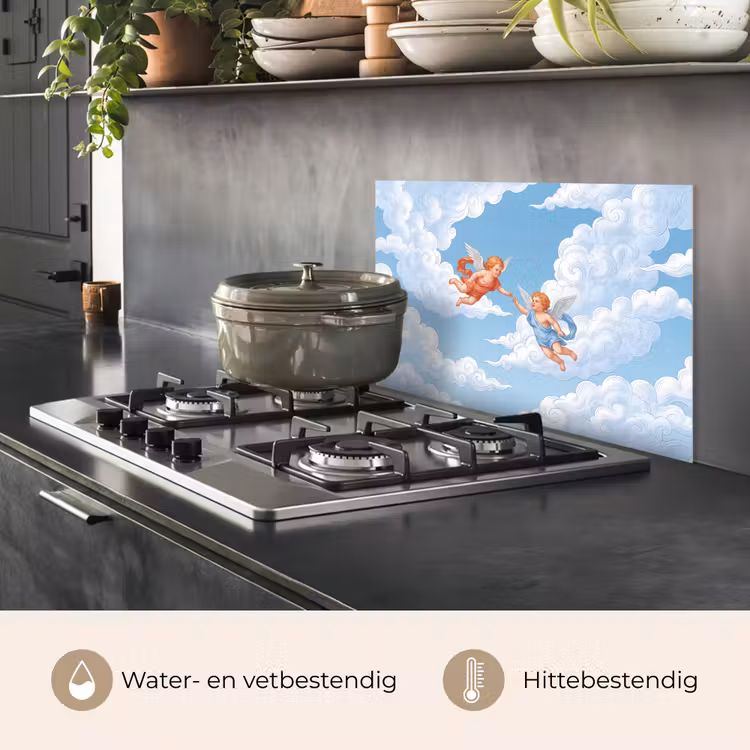 Engel - Vliegend - Klassiek - Blauw keuken achterwand spatscherm klein -usp_NL