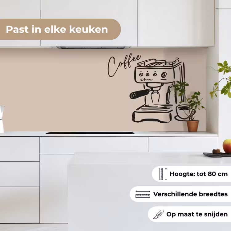 Espressomachine - Beige - Zwart keuken achterwand 2 middel -sfeer4_NL