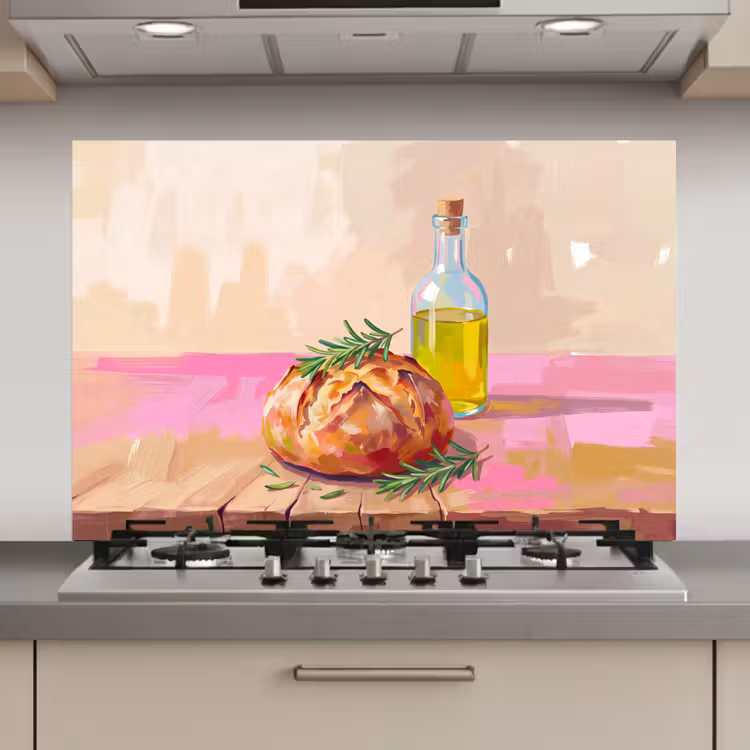 Eten - Brood - Olijfolie - Abstract - Keuken keuken achterwand spatscherm klein -3d_website