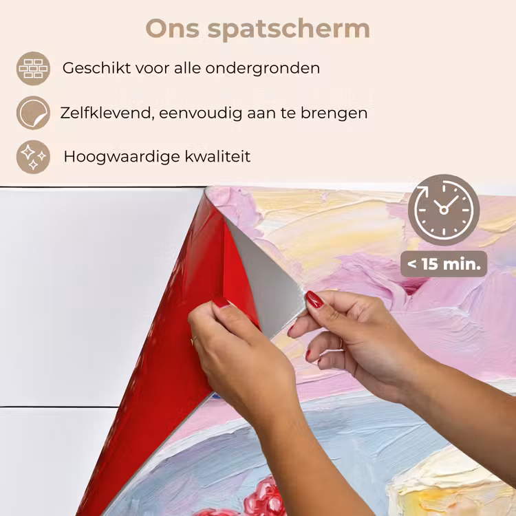 Eten - Cheesecake - Bessen - Abstract - Roze keuken achterwand spatscherm klein -spatscherm_NL