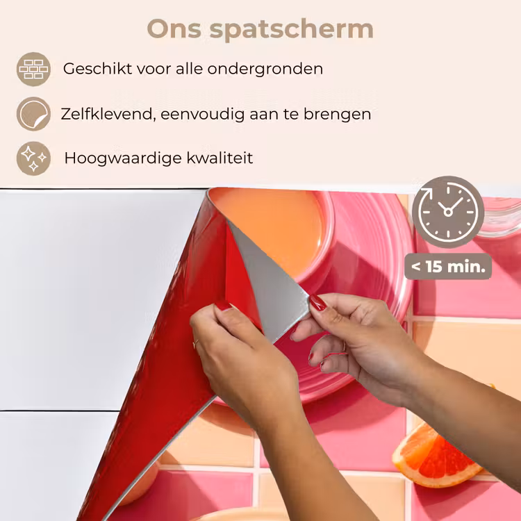 Eten - Citrusvruchten - Stillevens - Roze - Oranje keuken achterwand spatscherm klein -spatscherm_NL