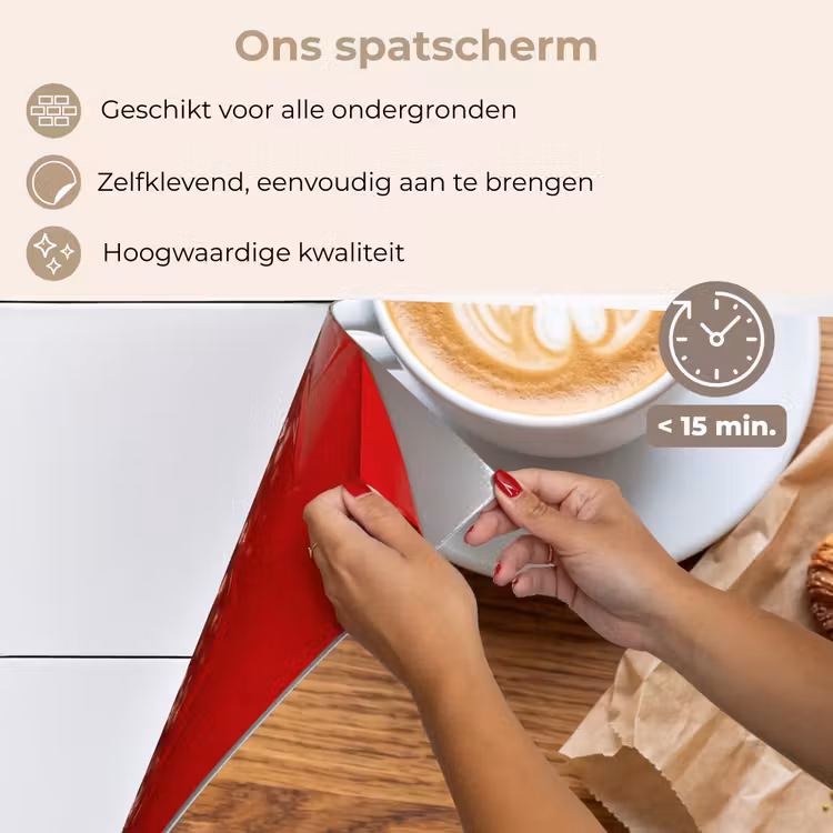 Eten - Croissant - Koffie - Ontbijt - Modern keuken achterwand spatscherm klein -spatscherm_NL