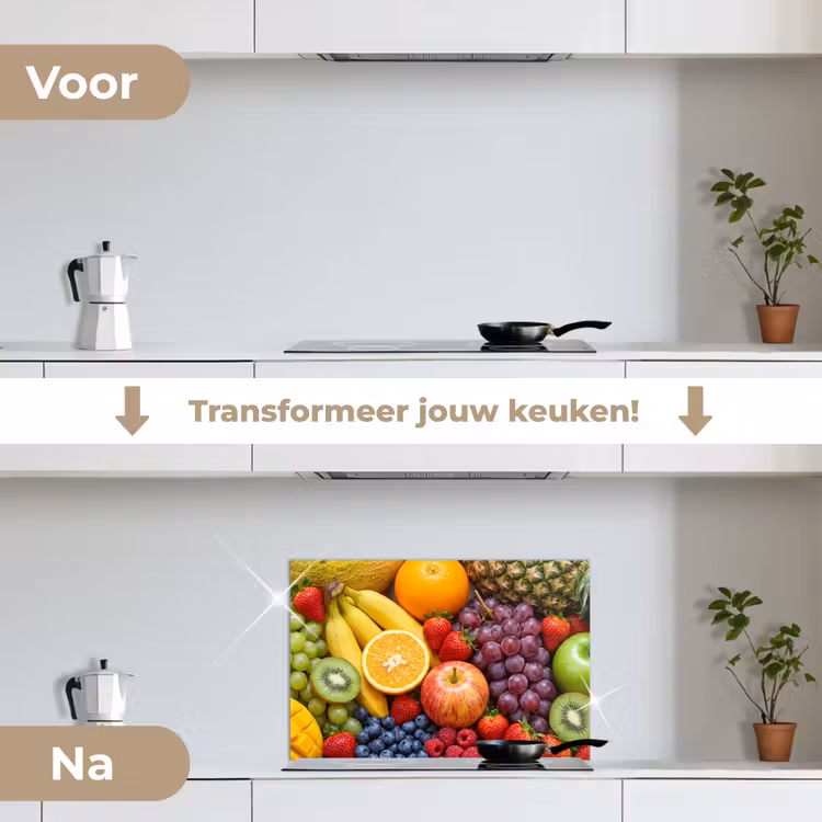 Eten - Fruit - Vers - Kleurrijk - Voeding keuken achterwand spatscherm klein -voor_na_NL