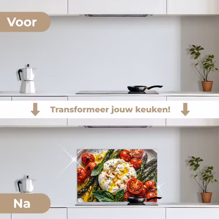 Eten - Groenten - Kaas - Modern - Vers keuken achterwand spatscherm klein -voor_na_NL