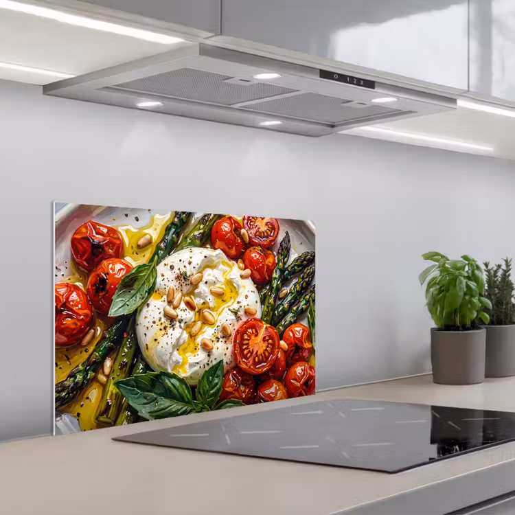 Eten - Groenten - Kaas - Modern - Vers keuken achterwand spatscherm klein -3d_schuin