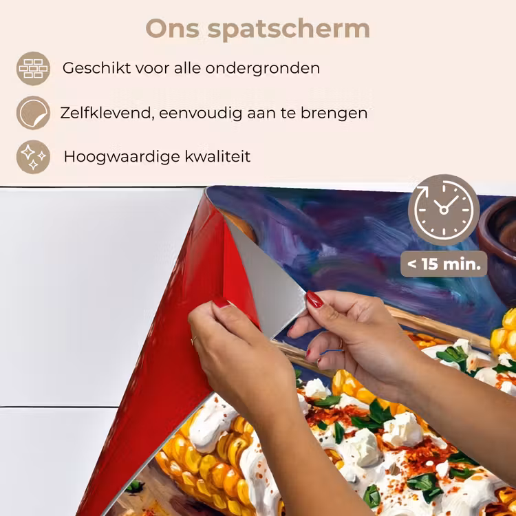 Eten - Maïs - Saus - Geschilderd - Geel keuken achterwand spatscherm klein -spatscherm_NL