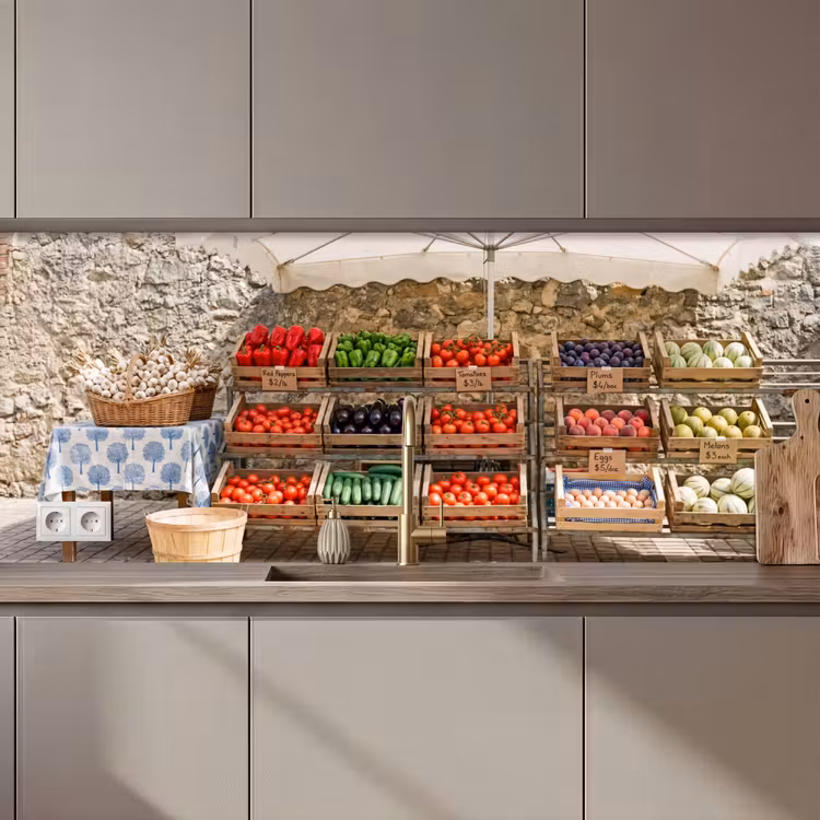 Keuken achterwand - Eten - Markt - Vers - Eten - Markt - Vers keuken achterwand 2 middel zz_3dshopping