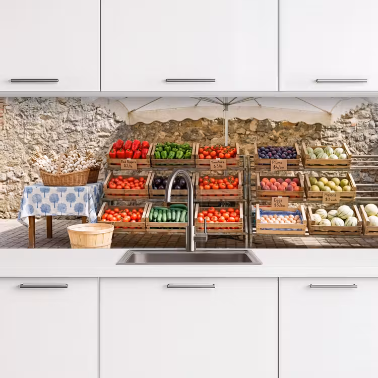Keuken achterwand - Eten - Markt - Vers - Eten - Markt - Vers keuken achterwand 2 middel