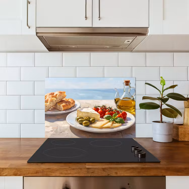 Eten - Middellandse Zee - Natuur - Geschilderd keuken achterwand spatscherm klein -sfeer2