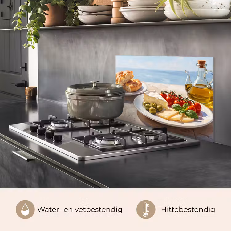 Eten - Middellandse Zee - Natuur - Geschilderd keuken achterwand spatscherm klein -usp_NL