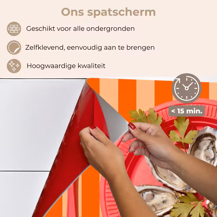 Eten - Oester - Zeevruchten - Oranje - Modern keuken achterwand spatscherm klein -spatscherm_NL