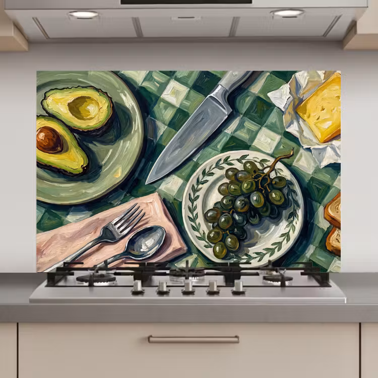 Eten - Ontbijt - Tafel - Modern - Groen keuken achterwand spatscherm klein -3d_website
