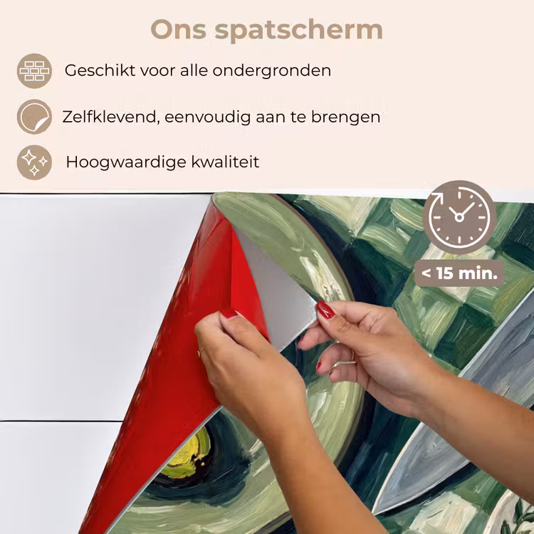 Eten - Ontbijt - Tafel - Modern - Groen keuken achterwand spatscherm klein -spatscherm_NL