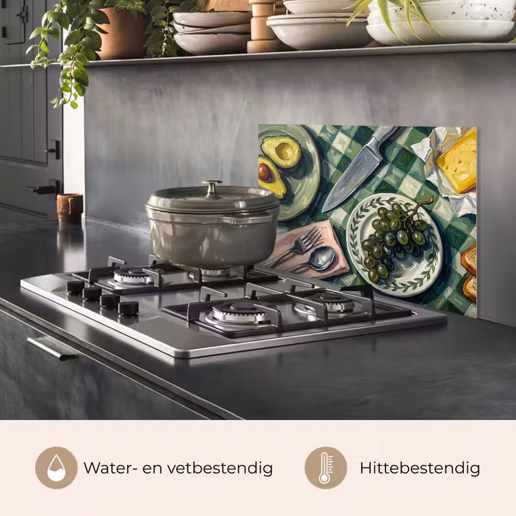 Eten - Ontbijt - Tafel - Modern - Groen keuken achterwand spatscherm klein -usp_NL