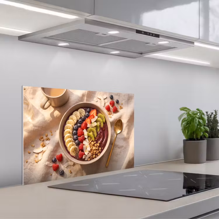 Eten - Ontbijtkom - Fruit - Gezond - Kleurrijk keuken achterwand spatscherm klein -3d_schuin