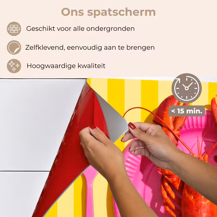 Eten - Roze - Geel - Modern - Culinaire keuken achterwand spatscherm klein -spatscherm_NL